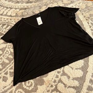 ASOS Curve v-neck tee, black, size 14 NWT!